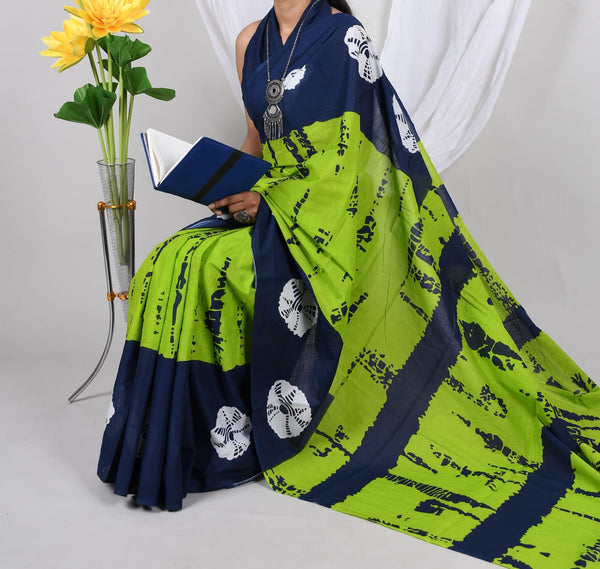 Jaipuri Mulmul Cotton Printed Saree With Blouse