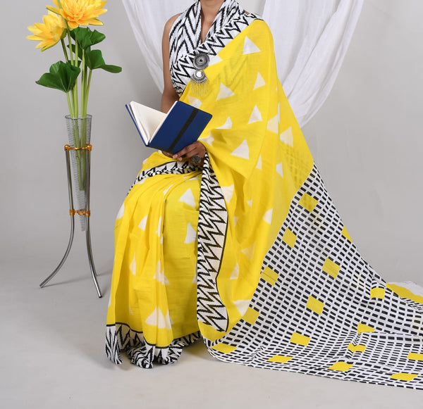 Jaipuri Mulmul Cotton Printed Saree With Blouse