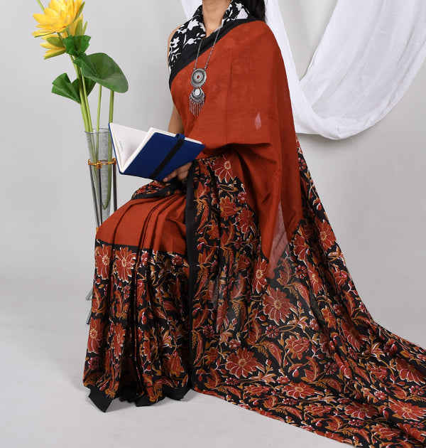 Jaipuri Mulmul Cotton Printed Saree With Blouse