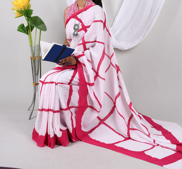 Jaipuri Mulmul Cotton Printed Saree With Blouse