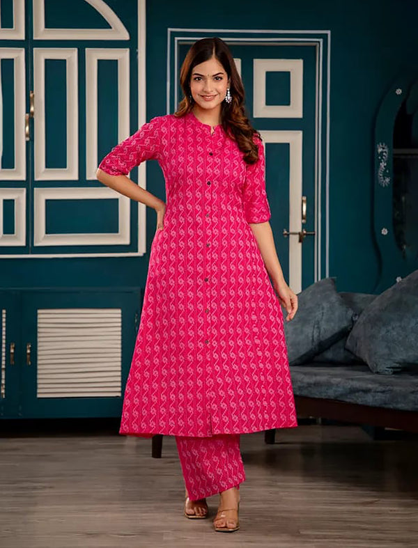 Rani Cotton Kantha Aline Co-ord Set with Ankle-Length Palazzo