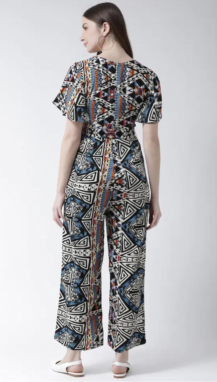 Multicolour Rayon Traditional Prints Jumpsuit